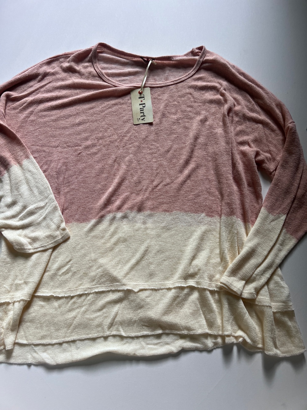 NWT T Party High Low Ombre Long Sleeve Knit Top 2X